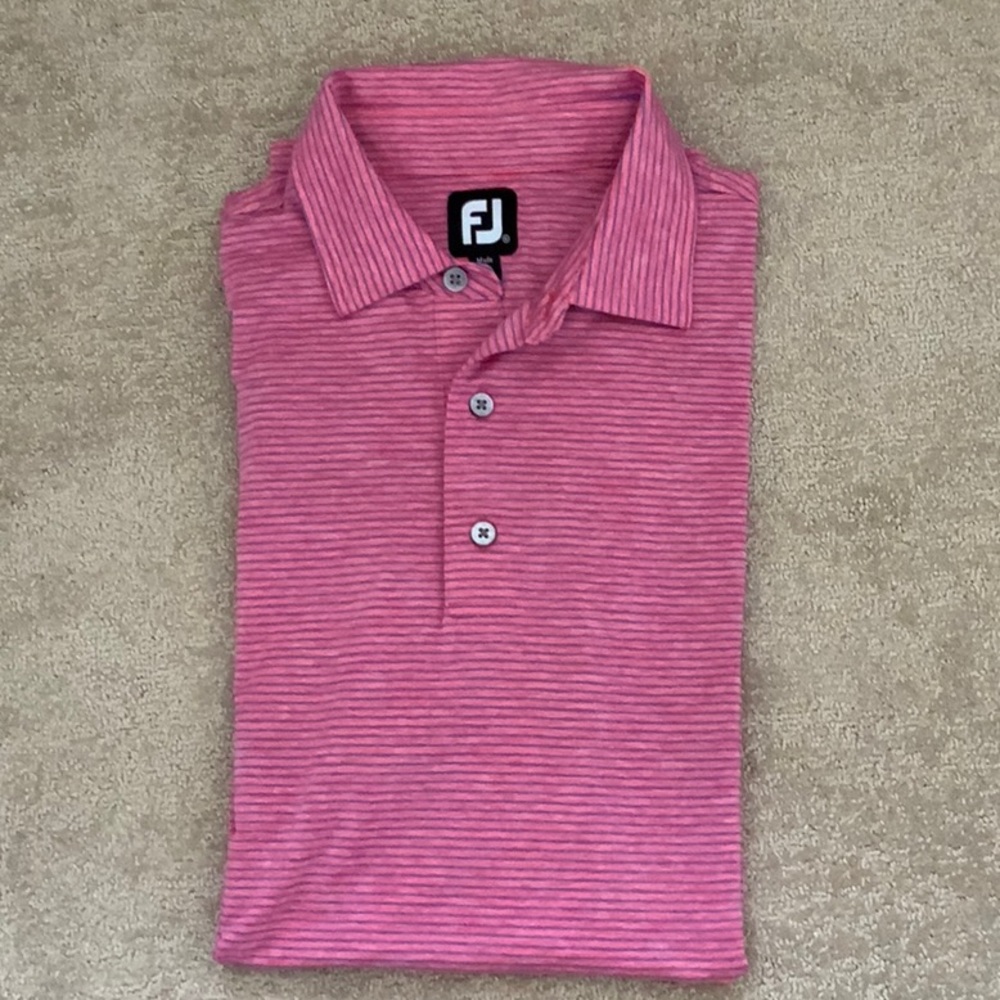 FJ men’s striped golf polo  shirt